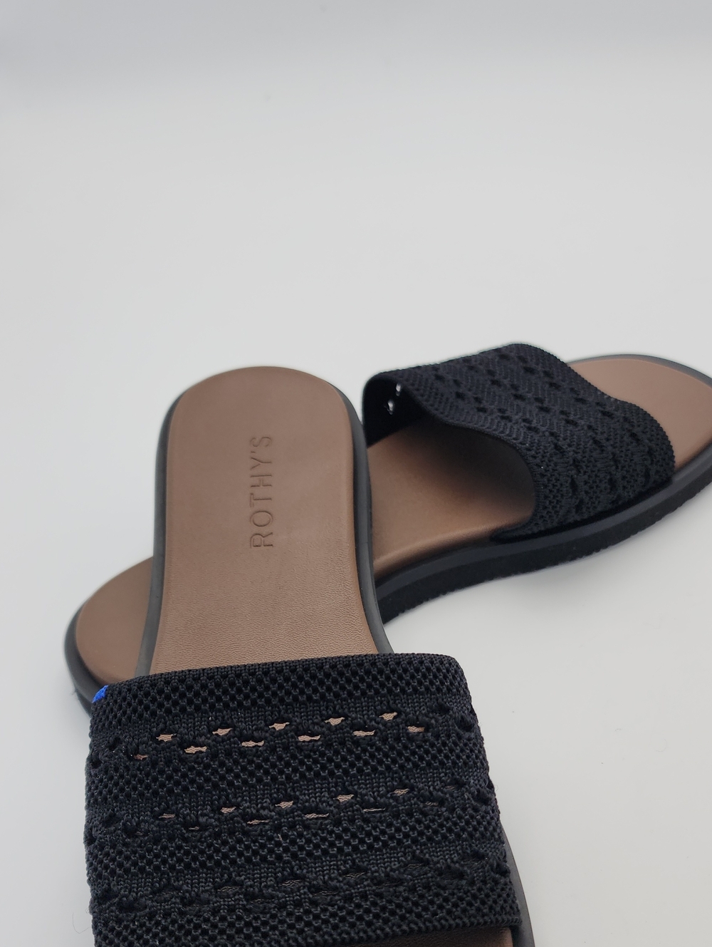 Rothy's The Slide Sandals in Black Crochet Size 8, like new - Picture 9 of 15
